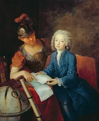 Jean-Philippe Baratier (1721-40) presentato a Minerva, 1735